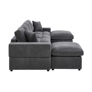 Upholstered Symmetrical Modular Sectional With 6 Seating