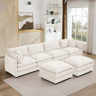 Modular U Shaped Sectional Sofa, 4 Seater Comfy Cloud Couch