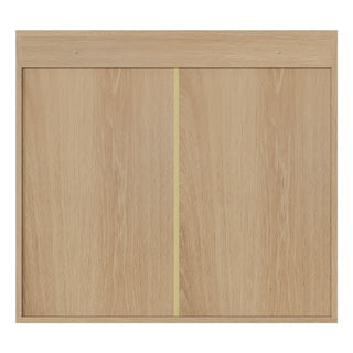 Wall Mounted Bathroom Cabinet With Double Doors And Vertical Grooved Design For Bathrooms - Oak