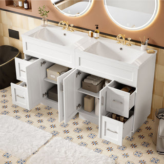 Bathroom Vanity With 2 Doors, 2 Drawers, Adjustable Shelf, Hidden Slides & Soft Close Hinges