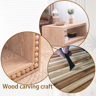 Beaded Edge Coffee Table With Open Storage Shelf