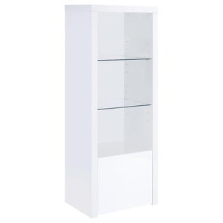 Lance - 3 Piece TV Entertainment Center With Shelves - Gloss White