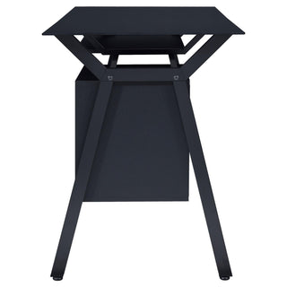 2 Drawer Computer Desk With Keyboard - Black