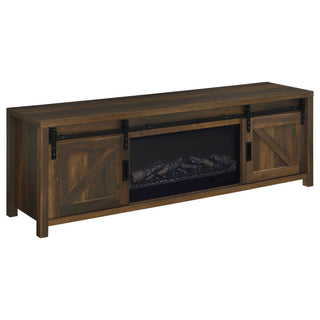 Clover - Fireplace TV Stand - Brown