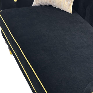 3 Person Sofa With Deep Seat, Tufted Backrest