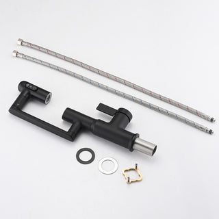 Bathroom Sink Faucet With Spray Function And Temperature Display, Anti Skid Switch, 360 Degree Rotary