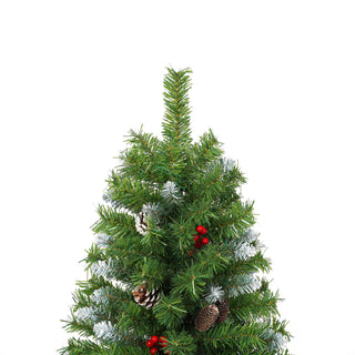 Pre Lit Artificial Christmas Tree Set With LED Lights, 3 Piece Garland And Entrance Trees, Warm Lighting, Indoor Use Only - Green