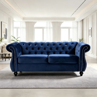 Chesterfield Button Tufted Loveseat With Rolled Arms