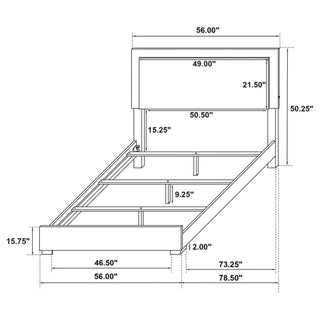 Full LED Panel Bed With Touch Activated Lighting - White