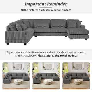 U - Sectional Sofa With Chaise Lounge, Oversized Living Room Couch