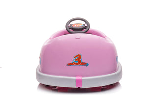 Bumper Car For Kids, 12V Dual Drive 1-6 Years Old Children's Electric Car With Pushrod Dinner Plate USB Bt Music Rocking Horse Mode Anti-Collision Bumper Ride On Car