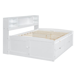 Daybed With 2 Bedside Cabinets, Upper Shelves And 4 Drawers