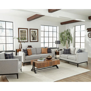 Saba - Cushion Back Loveseat With Pillow Top Arms - Light Gray