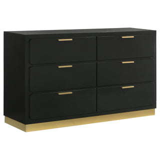 5 Piece California King Bedroom Set With Upholstered Headboard - Black