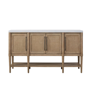 Cement Topped Server With Cane Insets - Sand