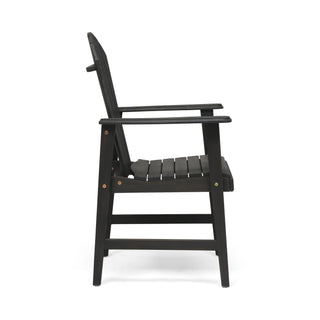 Outdoor Weather Resistant Acacia Wood Adirondack Dining Chairs (Set of 2)