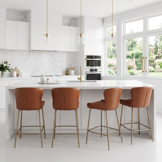 Modern Counter Stool With Upholstered Seat