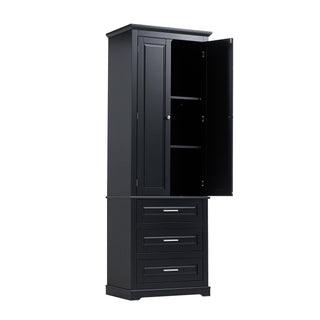 Tall Storage Cabinet With 3 Drawers For Bathroom