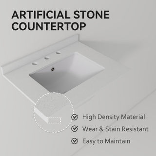 Basin Sink, 0.6" Ultra Thin Profile, Triple Faucet Holes