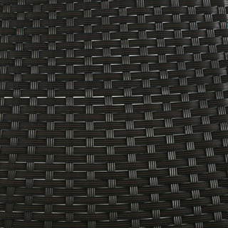 Outdoor Dining Chairs (Set of 2), Rattan Backrest And Cushions, Iron Frame - Dark Brown