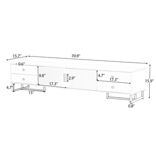 TV Media Console Table, TV Stand With Storage For Living Room - Black