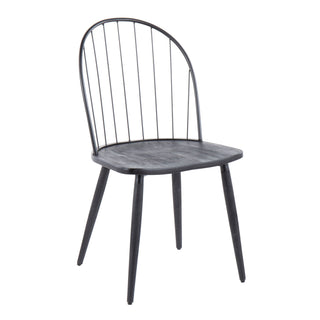 Riley - Industrial High Back Armless Chair (Set of 2) - Black