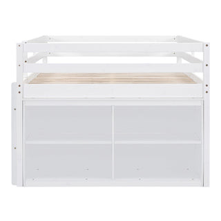Loft Bed With Retractable Writing Desk And 4 Drawers, With Lateral Portable Desk And Shelves