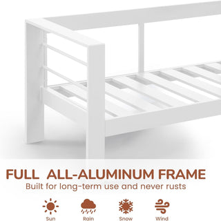 Modern All-Weather Patio Armchairs & Thick Cushions (Set of 2)