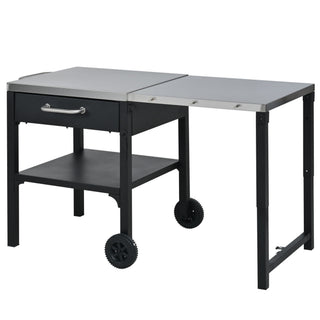 Foldable Outdoor Kitchen Cart With Storage For Patio