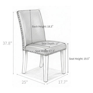 Upholstered Dining Chair With High Back Design (Set of 2)