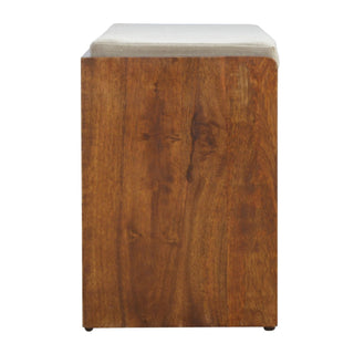 Pull Out Shoe Bench - Chestnut / Mud Linen