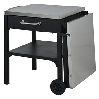 Foldable Outdoor Kitchen Cart With Storage For Patio