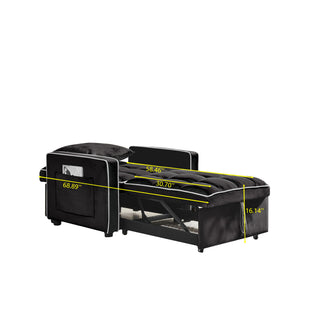 Modern 3 In 1 Sofa Bed Chair, Adjustable Recliner