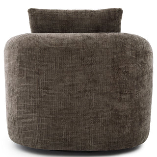 Modern Swivel Barrel Chair With Dual-Layer Cushion