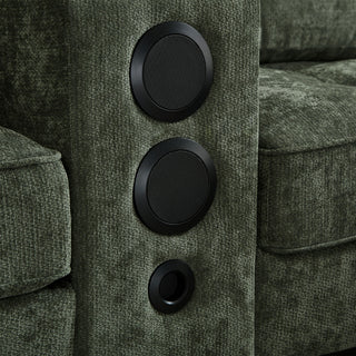 Modern Sectional Sofa U-Shaped With Movable Ottomans, tooth Speakers, LED Lights And Modular Storage