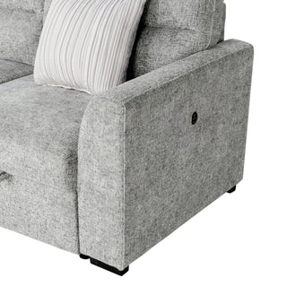 Emiliano - Sectional Sofa With 3 Pillows - Nickel
