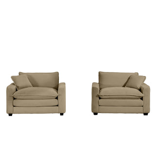 Modern Classic Fabric Single Chair Deep Seat Sofa With Pillow