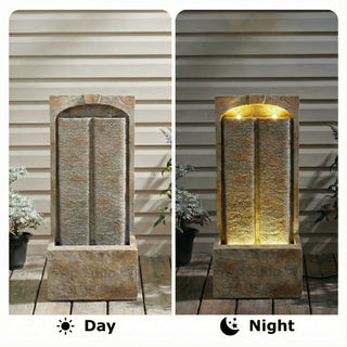 Modern Outdoor Water Fountain With LED Lights
