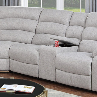 Manual Motion Reclining Loveseat 3 Piece Sectional Set With Console Storage And Cup Holders