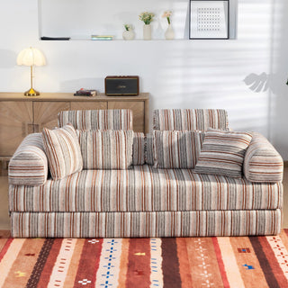 Convertible Sleeper Sofa Bed With High Density Compressed Sponge, Upholstered Couch For Living Room