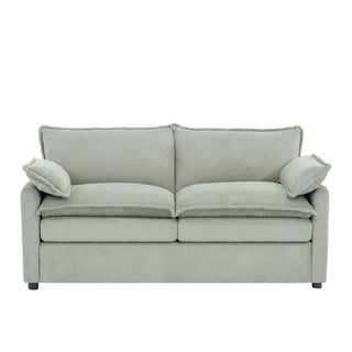 Modern Loveseat Sofa, Upholstered Couch With Side Storage Pockets