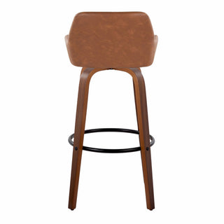 Daniella - Contemporary Fixed Height, Barstool & Swivel And Round Footrest (Set of 2)