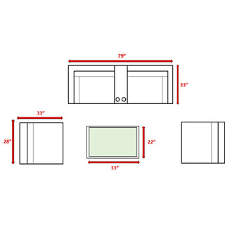 Comfortable Modern Patio Rattan Sectional Set With Cushions
