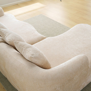 Modular L-Shape Sectional Sofa With Curved Chaise