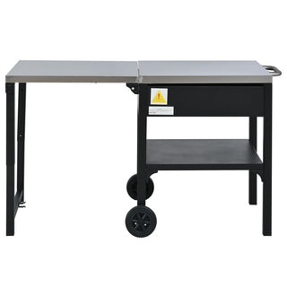 Foldable Outdoor Kitchen Cart With Storage For Patio