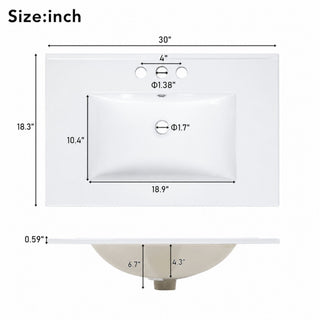 Bathroom Vanity With Sink, Soft Closing Door And Drawers - Light Green