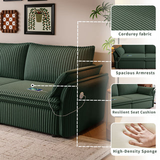 2 In 1 Convertible Sofa Bed, Multi Functional Living Room Furniture