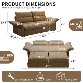 Sofa Bed With Convertible Design, Living Room Furniture