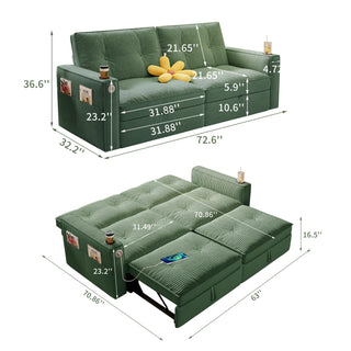 2 In 1 Convertible Sofa Bed For Living Rooms