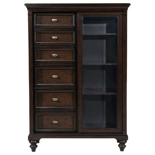 Berwick - 6 Drawer Chest With Door - Dark Oak